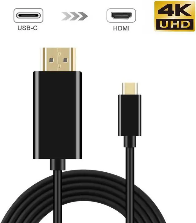 Alt view image 3 of 6 - Type C USB C to HDMI Cable 6FT USB 3.1 (Thunderbolt 3 Compatible) For Tablet