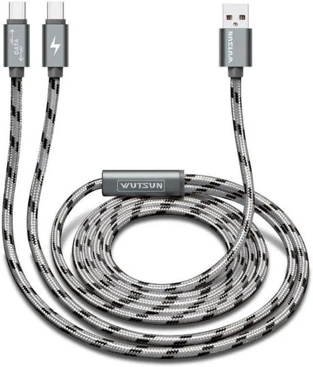 Alt view image 8 of 12 - USB 2.0 Type A Male To Dual USB C Type C Male Splitter Y Fast Charging Data Cable Cord for Android Mobile Phone Tablet