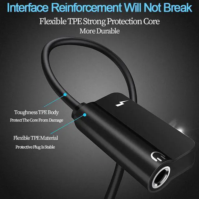 Alt view image 4 of 6 - For Xiaomi Mi9 Samsung Huawei P20 Type C To 3.5mm Dual Headphone Jack Aux Adapter USB C charger Audio Cable Splitter Converter