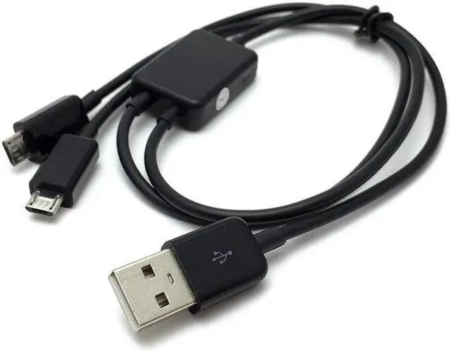 Alt view image 7 of 8 - Dual Micro USB Splitter Charge Cable USB Male to 2 Micro USB Splitter Charge Cable 1 to 2 Micro USB data Charge Cable
