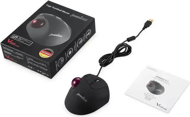 Alt view image 16 of 16 - Perixx PERIMICE-517 Wired Ergonomic Trackball Mouse 7 Buttons 400/1000 DPI