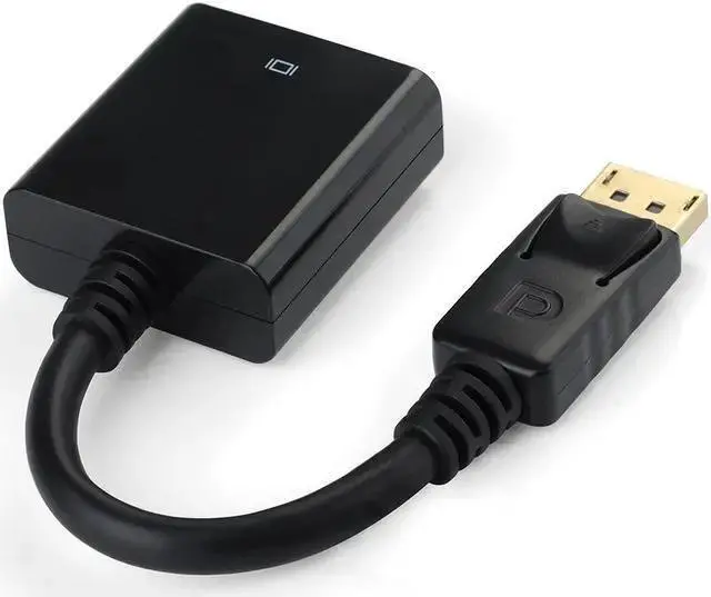 Alt view image 9 of 14 - Black 1080P 20 Pin DP DisplayPort Male To 15 Pin VGA Female Adapter Cable Converter for Macbook, ThinkPad, PC, Laptop, Digital Monitor, Projector, Computers