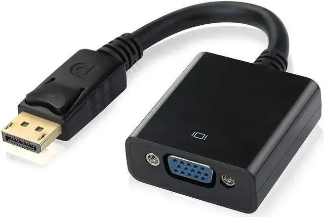 Alt view image 8 of 14 - Black 1080P 20 Pin DP DisplayPort Male To 15 Pin VGA Female Adapter Cable Converter for Macbook, ThinkPad, PC, Laptop, Digital Monitor, Projector, Computers