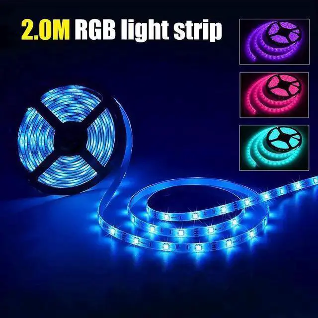Alt view image 10 of 14 - USB LED Lighting Strip for HDTV - Medium (78in / 2M / 6.56FT) - Multi-Color RGB - USB LED Backlight Strip with Dimmer for Bias Lighting HDTV, Flat Screen TV LCD, Desktop Monitors, Kitchen Cabinets