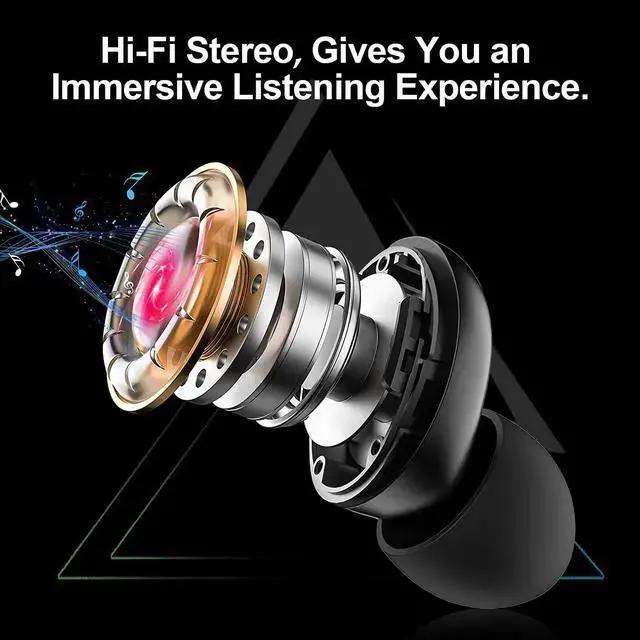 Alt view image 4 of 7 - Bluetooth Earphone in Ear Headphones Wireless, Bluetooth 5.1 Sport Headset with Active Noise Cancellation, True Wireless Earbuds HD Stereo and HD Sound Quality with Microphone (Black)