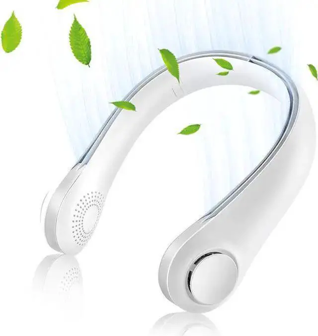 Alt view image 8 of 14 - Portable Neck Fan,Rechargeable Personal Fan,Strong Airflow Bladeless Neck Fan, 4000 mAh Battery Operated Hands Free Neck Air Conditioner ,Headphone Design Wearable Neck Cooling Fan For Outdoor Indoor
