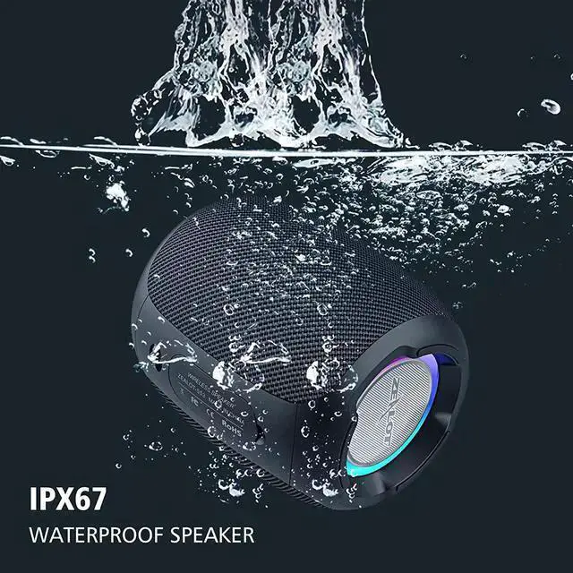 Alt view image 8 of 12 - Bluetooth Speaker, Outdoor Portable Bluetooth Speaker with Lights Rich Stereo Bass, IP67 Waterproof Outdoor Speaker, Wireless Speaker, 24H Playtime,Dual Pairing, Beach,Travel, Hiking
