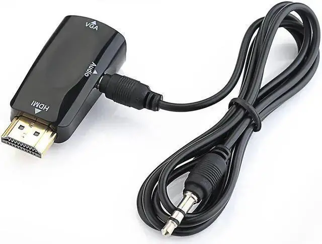 Alt view image 15 of 16 - Gold-plated HDMI to VGA Converter Adapter with 3.5mm audio Port Cable For PC, Laptop, DVD, Desktop, Ultrabook, Notebook, Intel Nuc, Macbook Pro, Chromebook, Roku Streaming Media Player etc