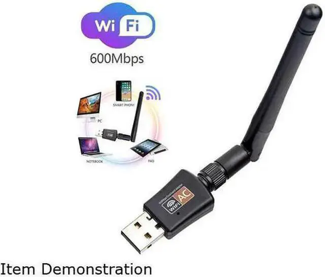 Alt view image 4 of 7 - Wireless Adapter WISDUM 600Mbps USB Wifi Adapter for PC Mini 802.11ac Dual Band 2.4G/5G High Gain 2dBi Antenna Wireless Network Adapter Wi-Fi Dongle Adapter Support Windows XP,Win Vista,Win 7,Win 8.1,