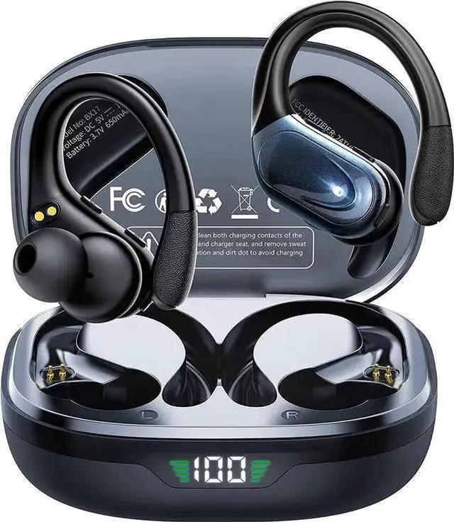 Alt view image 8 of 14 - Ture Wireless Earbuds, in Ear Bluetooth Headphones with Built-in Mic, 75Hrs Playtime Sport Earphones with Digital Display & CVC 8.0, IPX7 Waterproof Over-Ear Headphones for Workout Running Outdoor