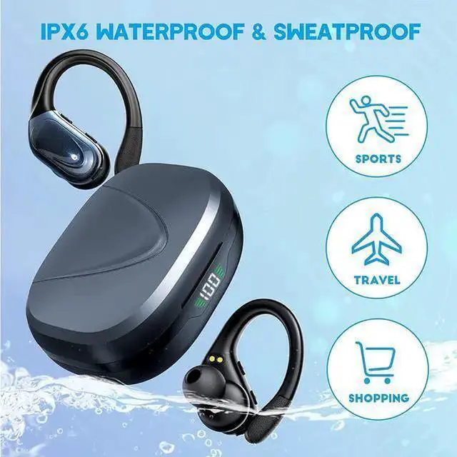 Alt view image 6 of 7 - Ture Wireless Earbuds, 75Hrs Playtime Bluetooth 5.1 Headphones, True Wireless Earphones with Digital Display & CVC 8.0 Noise Cancelling, Waterproof Headset with Mic for Sports, Running, Workout