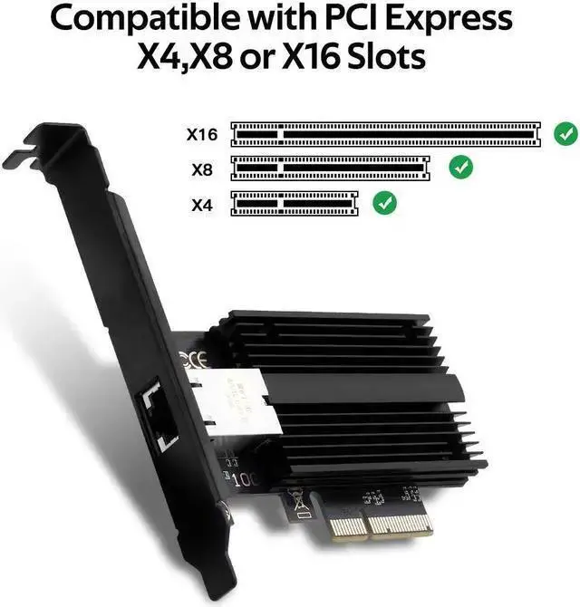 Alt view image 9 of 14 - DERAPID 10G Base-T PCI-e Network Card AQC113 Controller 10Gb Ethernet Adapter PCI-E X4 X8 X16 to RJ45 Port NIC Card for Gaming Offfice,Compatible with Windows10/11/Windows Server/Linux