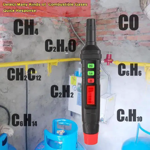 Alt view image 12 of 15 - Gas Leak Detector, Portable Handheld Natural Gas Analyzer PPM Meter High Low Sensitivity Adjustable with LCD Display Locates Combustible Gas Like LPG, LNG, Methane & Butane Gases, Carbon Monoxide