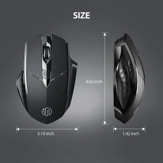 Alt view image 13 of 14 - Bluetooth Wireless Mouse, Silent Rechargeable Bluetooth + 2.4G Wireless Mouse (Tri-Mode: BT 5.0/4.0+2.4G), Ergonomic Portable Mouse Bluetooth for Laptop PC Computer, MacOS, Android, Windows