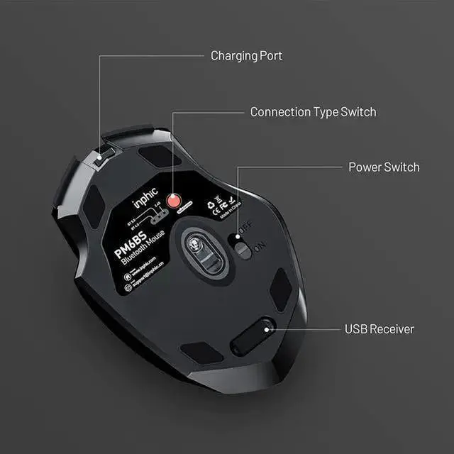 Alt view image 12 of 14 - Bluetooth Wireless Mouse, Silent Rechargeable Bluetooth + 2.4G Wireless Mouse (Tri-Mode: BT 5.0/4.0+2.4G), Ergonomic Portable Mouse Bluetooth for Laptop PC Computer, MacOS, Android, Windows