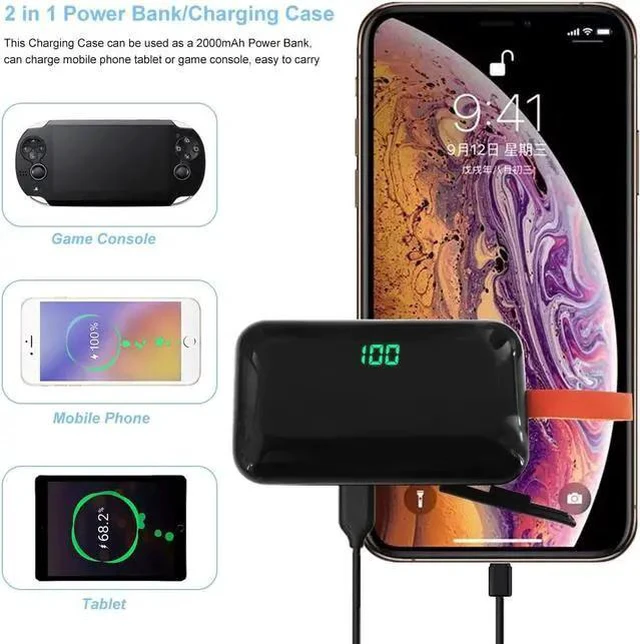 Alt view image 9 of 14 - Bluetooth Ture Wireless Earbuds with Charging Case In-Ear Headphones Pumping Bass Stereo Calls LED Battery Display IPX7 Waterproof CVC8.0 Noise Isolation Built-in Mic Earphones for Sports