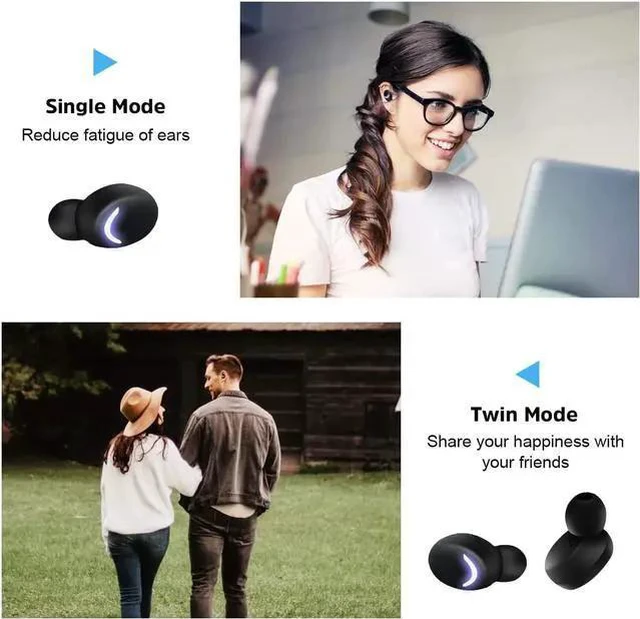 Alt view image 12 of 14 - Bluetooth Ture Wireless Earbuds with Charging Case In-Ear Headphones Pumping Bass Stereo Calls LED Battery Display IPX7 Waterproof CVC8.0 Noise Isolation Built-in Mic Earphones for Sports