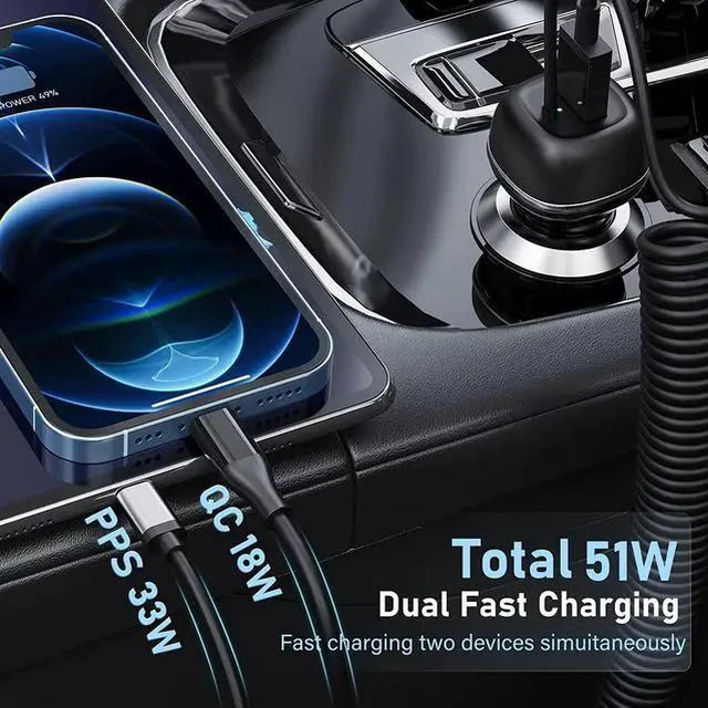 Alt view image 12 of 14 - USB C Car Charger Adapter, 48W Car Charger Fast Charging, PD&PPS&QC3.0 Fast USB Car Charger Adapter Compatible with 14 13 12 Pro Max XS, S22/21/10, Note20/10 IOS Android Smartphones
