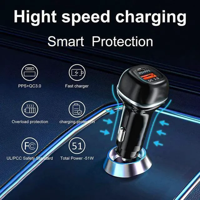 Alt view image 13 of 14 - USB C Car Charger Adapter, 48W Car Charger Fast Charging, PD&PPS&QC3.0 Fast USB Car Charger Adapter Compatible with 14 13 12 Pro Max XS, S22/21/10, Note20/10 IOS Android Smartphones