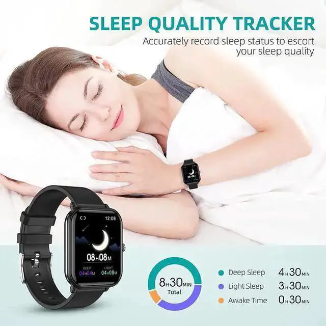 Alt view image 6 of 7 - Smart Watch, Fitness Tracker with 24 Sports Modes, 5ATM Swimming Waterproof, Blood Oxygen Heart Rate Sleep Monitor Step Calorie Counter, 1.7" Touchscreen Smartwatch Fitness Watch for Android IOS Phone