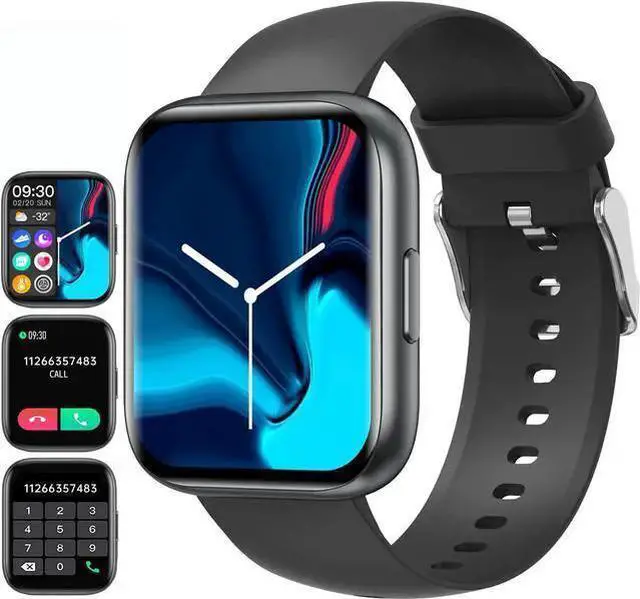 Main image of Smart Watch, New Upgraded 1.81" AMOLED, Split Screen Display, Answer Make Calls, Smartwatch for Men Women iOS Android Smartphones, Blood Oxygen Heart Rate Monitor Fitness Tracker (Black)