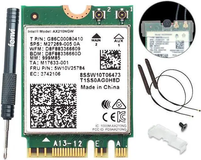 Alt view image 8 of 14 - Fenvi Wi-Fi 6E AX210 802.11ax WiFi Card Tri-Band 2400Mbps 5G/6G Wireless Module MU-MIMO for Laptop ,With Intel AX210NGW,Bluetooth 5.3,Internal WiFi Wlan Adapter Support Win 10/11 64bit,M.2/NGFF 2230