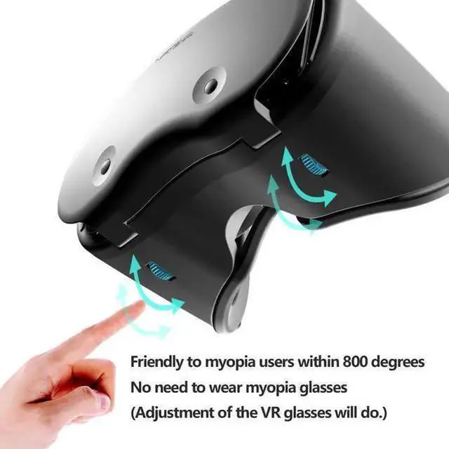 Alt view image 3 of 7 - VR Glasses, VR Headset Compatible with i-Phone & Android - Universal Virtual Reality Goggles for Kids & Adults - Your Best Mobile Games Movies, 2K Anti-Blue Lenses, Adjustable Pupil & Object Distance