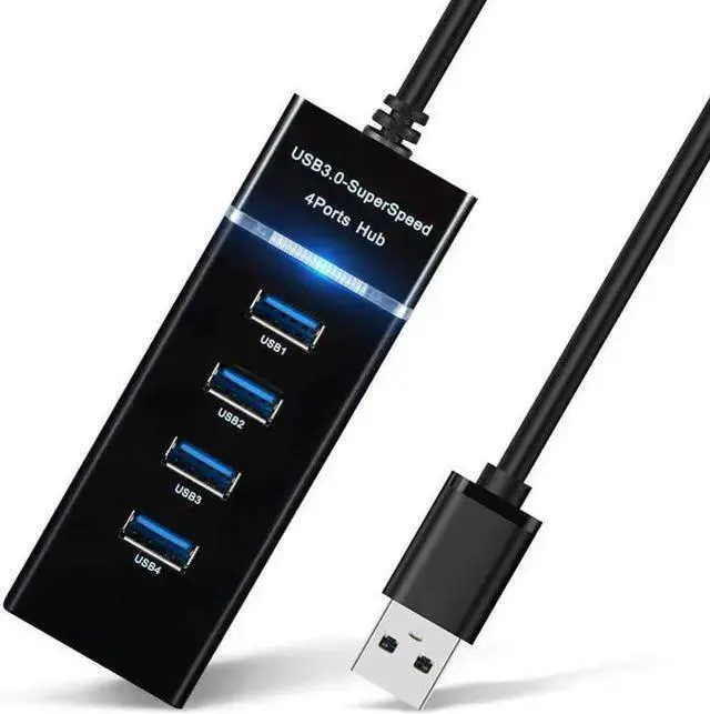 Alt view image 8 of 14 - 4 Port USB Hub Adapter - High Speed USB 3.0 Hub Multiport Adapter with LED Indicator for Keyboard &Mouse / Printer / USB Fan &Lamp / Portable Storage Device, Flash Drives, Portable USB Hub