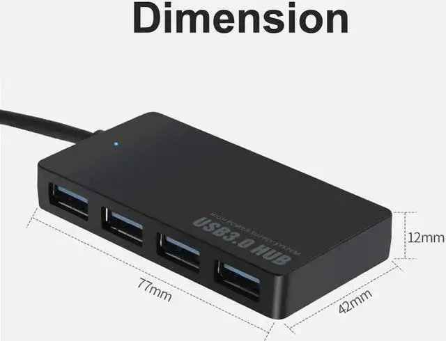 Alt view image 14 of 14 - USB Hub, 4-Port USB 3.0 Hub, Ultra Slim High Speed Portable Data Hub, for MacBook Air, Mac Pro, iMac, Surface Pro, XPS, Notebook PC, Laptop, Chromebook, Win7/8 (32/64 bit), and More