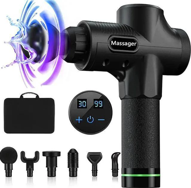 Alt view image 8 of 14 - Massage Gun, Deep Tissue Hand Held Muscle Massage Gun, Up to 30 Speeds Cordless Handheld Electric Percussion Massager with 6 Heads for Muscle, Back, Foot, Neck, Leg, Shoulder Massage