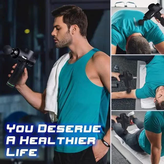 Alt view image 14 of 14 - Massage Gun, Deep Tissue Hand Held Muscle Massage Gun, Up to 30 Speeds Cordless Handheld Electric Percussion Massager with 6 Heads for Muscle, Back, Foot, Neck, Leg, Shoulder Massage