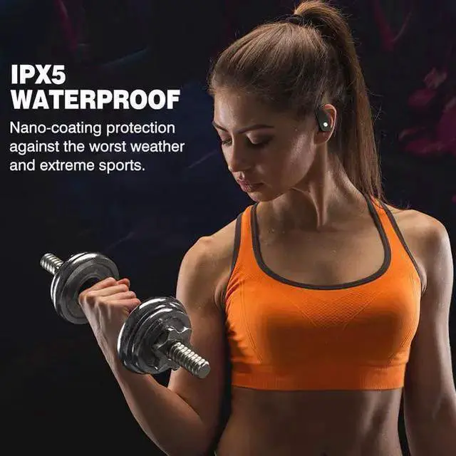 Alt view image 7 of 7 - Ture Wireless Earbuds, Bluetooth 5.0 Running Headphones Premium Deep Bass In-Ear Sport Earphones With Mics/Charging Case/Ipx5 Waterproof Earhooks Earphones For Sport Running Workout Gym (Black)