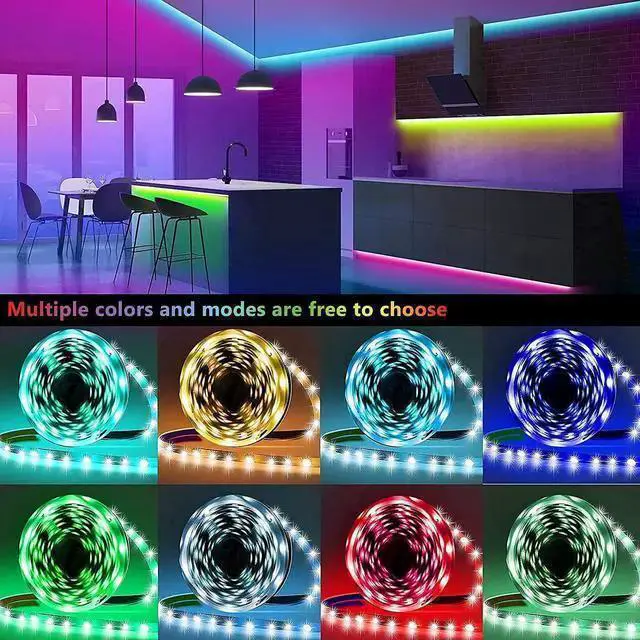 Alt view image 13 of 14 - 66ft / 20M Led Lights for Bedroom, Smart Music Sync LED Strip Lights APP Control with Remote RGB Color Changing Led Lights for Room Kitchen Party Home Decoration