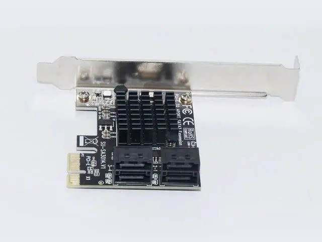 Alt view image 3 of 6 - Pcie To Sata Card Pci-E Adapter Pci Express To Sata3.0 Expansion Card 4 Port Sata III 6G For Ssd Hdd Ipfs Mining