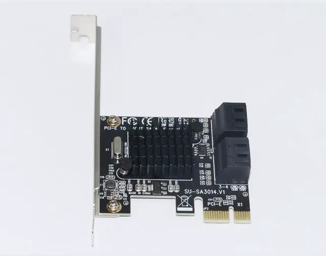 Alt view image 4 of 6 - Pcie To Sata Card Pci-E Adapter Pci Express To Sata3.0 Expansion Card 4 Port Sata III 6G For Ssd Hdd Ipfs Mining