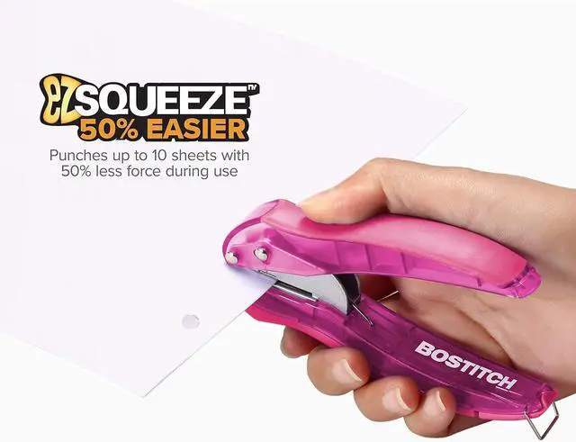 Alt view image 2 of 6 - Bostitch Office inLIGHT Reduced Effort One-Hole Punch, One Unit per Package, Assorted Colors, No Color Choice (2401)