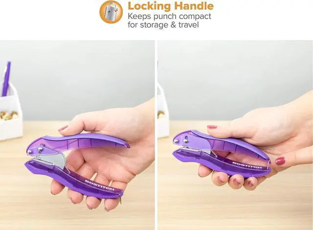 Alt view image 3 of 6 - Bostitch Office inLIGHT Reduced Effort One-Hole Punch, One Unit per Package, Assorted Colors, No Color Choice (2401)
