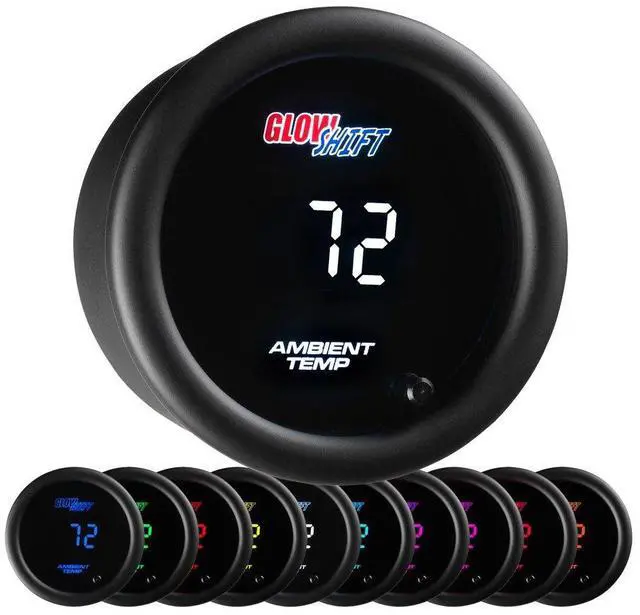 Main image of 10 Color Digital Ambient Outside Air Temp Gauge Kit, 2-1/16" 52mm