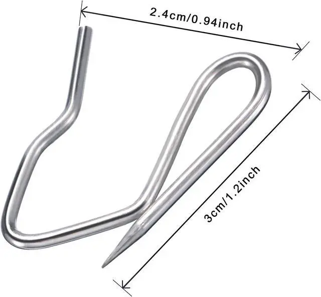 Alt view image 3 of 6 - Shappy 120 Pack Drapery Hooks Pins for Curtains, Metal Pinch Pleat Hooks with Clear Box 1.2 Inch for Window Door and Shower Curtain(Silver)