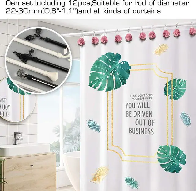Alt view image 3 of 5 - AGPTEK Rose Shower Curtain Hooks, 12 PCS | Anti Rust, Decorative Vintage Resin Rose, For Bathroom, Baby Room, Bedroom, Living Room