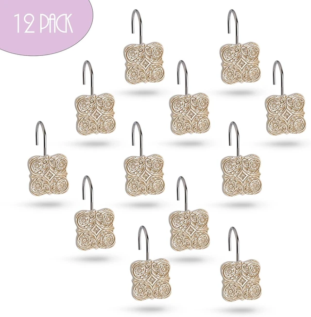Alt view image 3 of 7 - Beige Victoria Shower Curtain Hooks Decorative | Set of 12