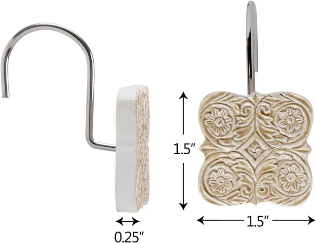 Alt view image 4 of 7 - Beige Victoria Shower Curtain Hooks Decorative | Set of 12