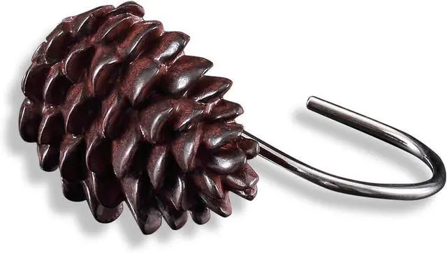 Alt view image 5 of 7 - CHICTIE Pinecone Shower Curtain Hooks,12 Christmas Shower Rings Hangers