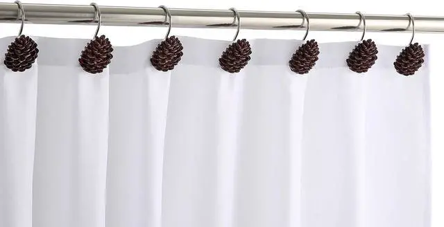 Alt view image 3 of 7 - CHICTIE Pinecone Shower Curtain Hooks,12 Christmas Shower Rings Hangers