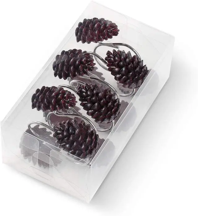 Alt view image 7 of 7 - CHICTIE Pinecone Shower Curtain Hooks,12 Christmas Shower Rings Hangers