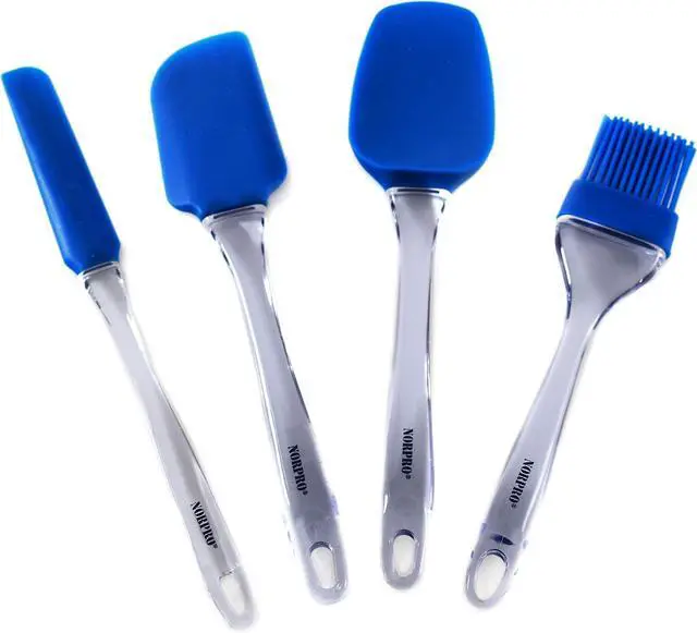 Alt view image 4 of 5 - Norpro Silicone Jar/Icing Spatula, Blue, 10.5in/26.5cm, As Shown