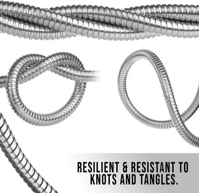 Alt view image 4 of 7 - Tardigrade Metal Garden Hose 50 FT, Heavy Duty 304 Stainless Steel Water Hoses, Unmatched Durability, Flexible, No Kink & Tangle, Lightweight, Pet & Rust Proof for Outdoor Lawn Yard