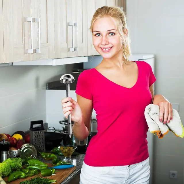 Alt view image 6 of 6 - Meekoo 3 Pieces Stainless Steel Ladles with Pouring Rim Long Handle,1 Oz | For Soup Sauce Gravy Serving, Aguas Frescas Beverages, Hooked Handle Storage, Mirror Finish Dishwasher Safe Easy Clean