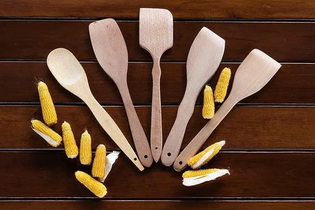Alt view image 7 of 7 - ECOSALL Nonstick Wooden Spatulas for Cooking, 5-Piece Wood Spatula Set