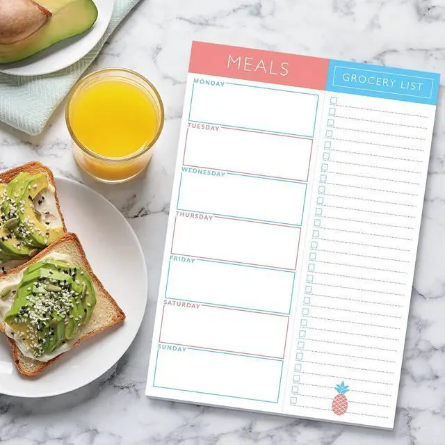 Alt view image 6 of 7 - Sweetzer & Orange Meal Planner Magnetic Pad | 7x10 inch Notepad for Organized Weekly & Daily Planning | Tear-Off Grocery List Checklist for Convenient Shopping | Notepads for Refrigerator Door